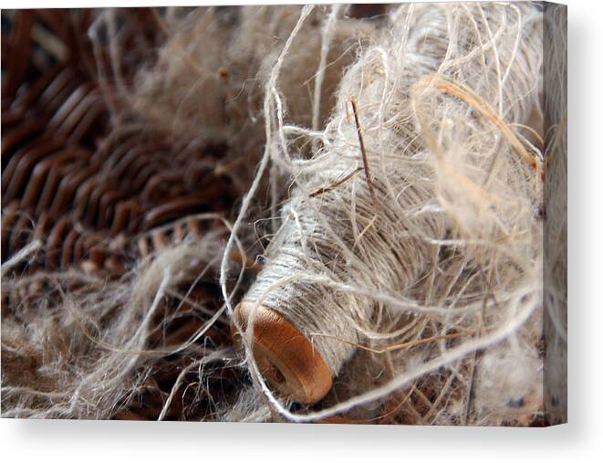 Spun Canvas Print featuring the photograph Spool of Wool by Joanne Coyle