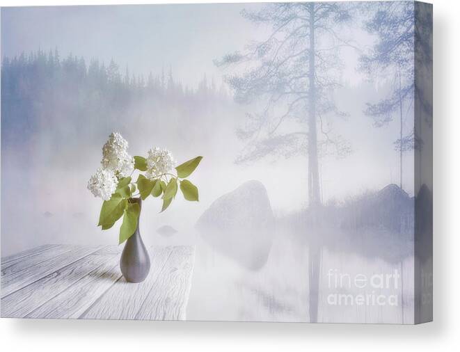 Art Canvas Print featuring the mixed media Spring flowers 2 by Veikko Suikkanen