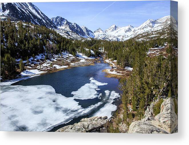 Mountain Lake Canvas Print featuring the photograph Spring thaw by Duncan Selby