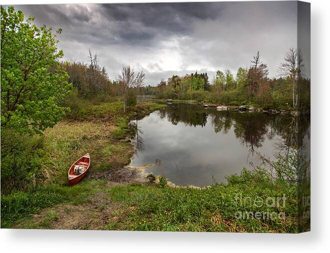 Maine Canvas Print featuring the photograph Springtime Storms by Karin Pinkham