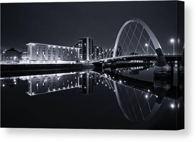 Glasgow Canvas Print featuring the photograph Squinty Bridge Glasgow by Stephen Taylor