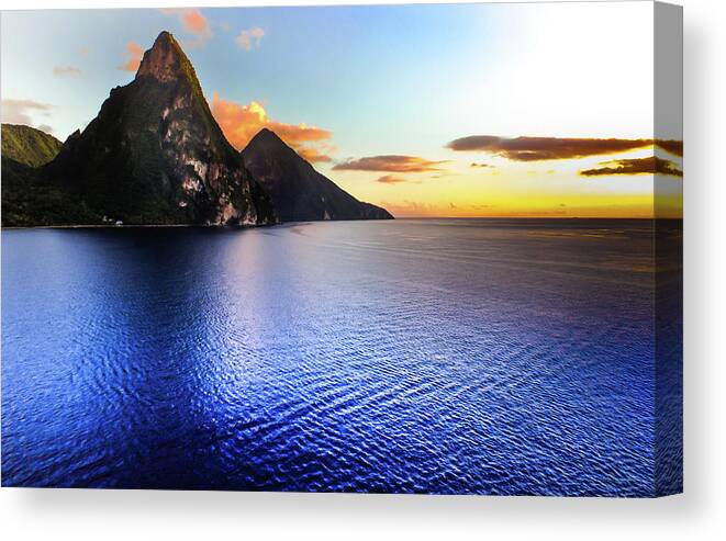 St. Lucia Canvas Print featuring the photograph St. LUCIA'S COBALT BLUES by Karen Wiles