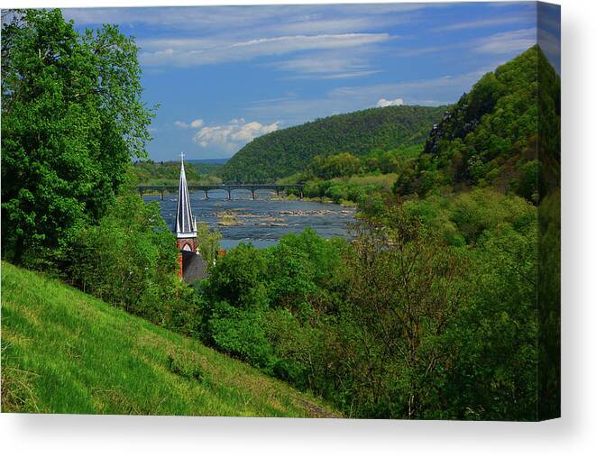 St. Peter's Roman Catholic Church In Harpers Ferry Canvas Print featuring the photograph St. Peter's Roman Catholic Church in Harpers Ferry by Raymond Salani III