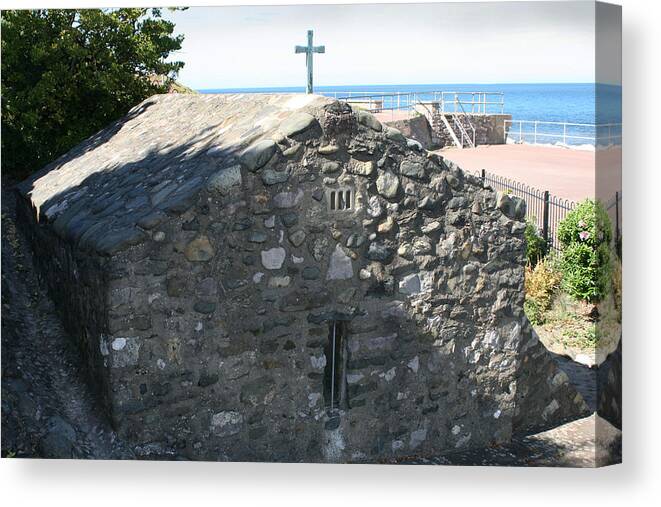 Seascape Canvas Print featuring the photograph St Trillo's Chapel - North Wales - Exterior by John Quigley