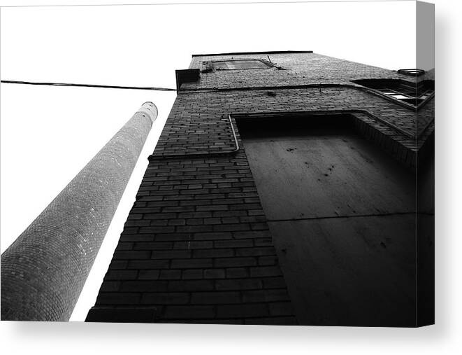B&w Canvas Print featuring the photograph Stacks Of Perspective by Kreddible Trout