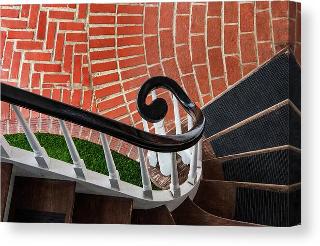 Staircase Canvas Print featuring the photograph Staircase To The Plaza by Gary Slawsky