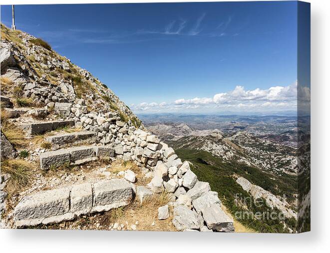 Balkans Canvas Print featuring the photograph Stairs to Montenegro by Didier Marti