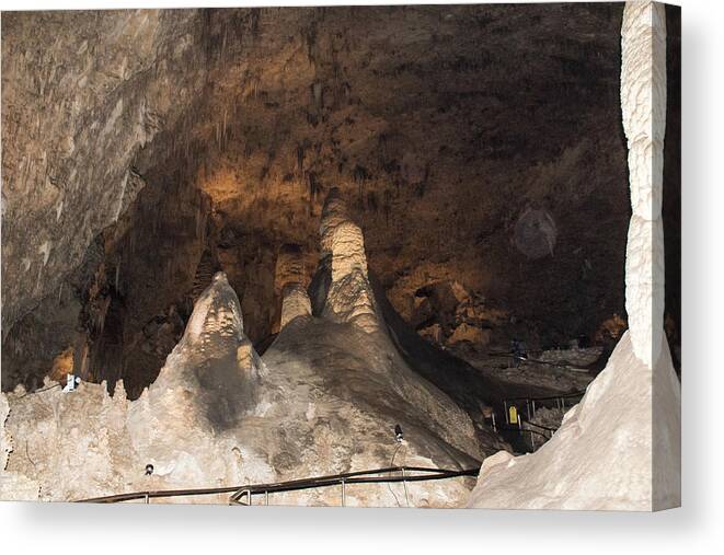 Carlsbad Cavern Nm Canvas Print featuring the photograph Stalagmite View by James Gay