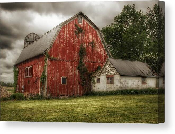 Barn Canvas Print featuring the photograph 0047 - Stanley Road Red I by Sheryl L Sutter