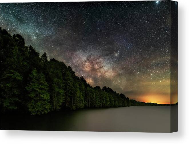 Starlight Swimming Canvas Print featuring the photograph Starlight Swimming by Russell Pugh