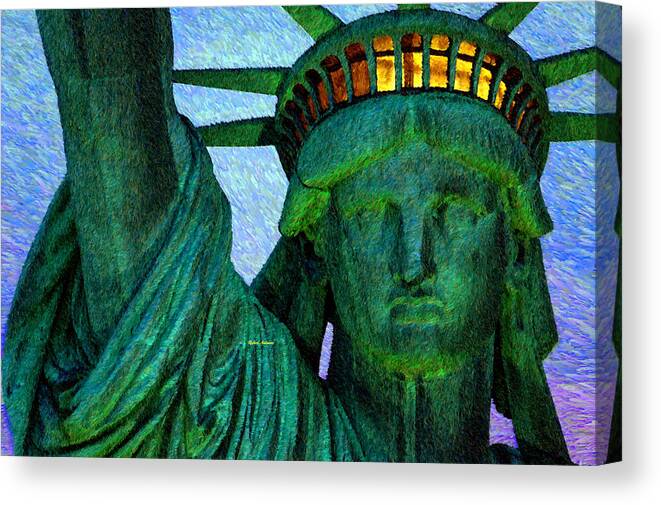 Rafael Salazar; Colombia; Art; Statue Of Liberty; 4th Of July; American Independence; United States Canvas Print featuring the digital art Statue of Liberty by Rafael Salazar
