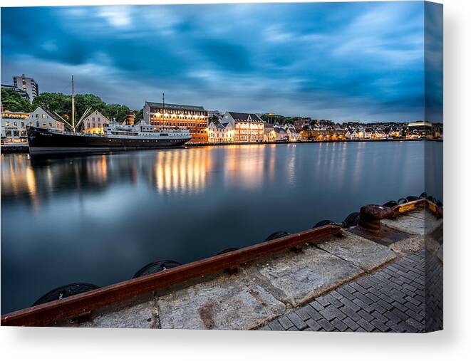 Boat Canvas Print featuring the photograph Stavanger, Norway - Travel, cityscape photography by Giuseppe Milo