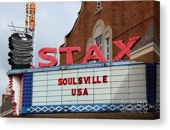 Stax Canvas Print featuring the photograph Stax Records in Color by Robert Wilder Jr
