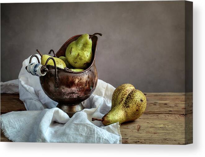 Still Life Canvas Print featuring the photograph Still-Life with Pears by Nailia Schwarz
