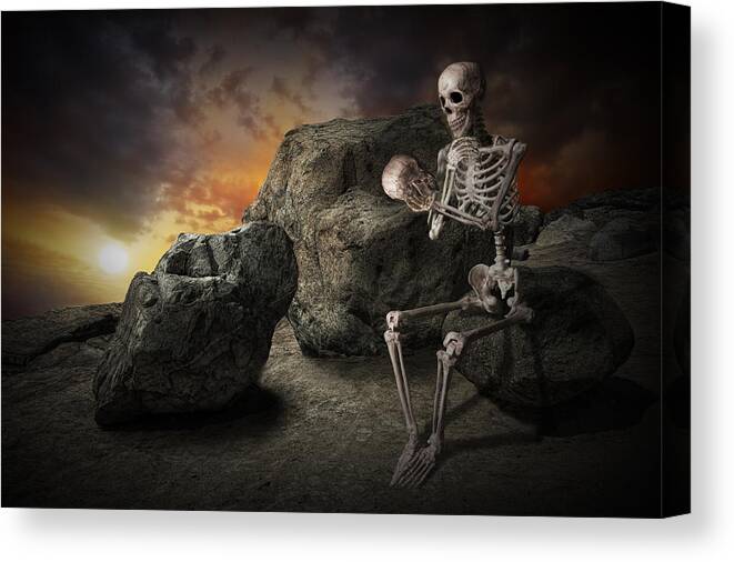 Thinker Canvas Print featuring the photograph Still Thinking after all these Years by Randall Nyhof