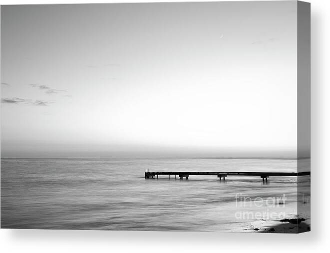 Nautical Photograph Canvas Print featuring the photograph Stillness in black and white by Ivy Ho