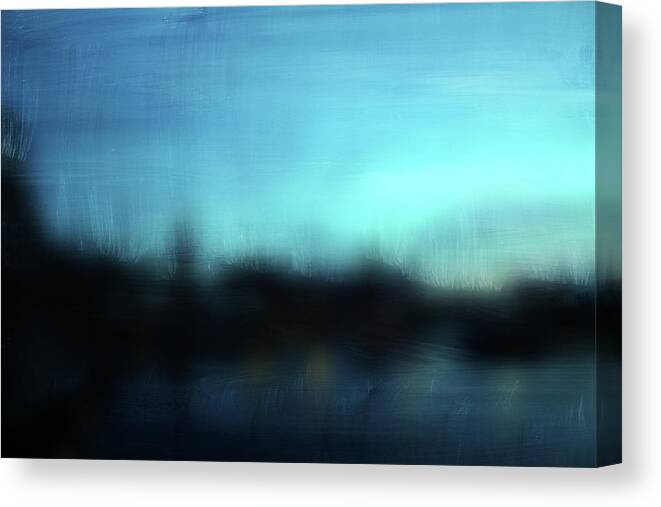 Abstract Canvas Print featuring the mixed media Stockholm Blue- Art by Linda Woods by Linda Woods