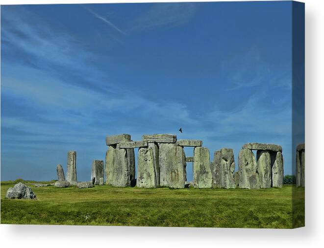 Stonehenge Druid Magic Celtic Solstice Ancient Canvas Print featuring the photograph Stonehenge by Nora Martinez
