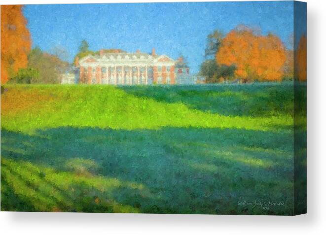 Stonehill College Canvas Print featuring the painting Stonehill College in October by Bill McEntee