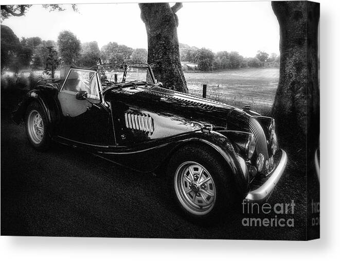 Classic Car Canvas Print featuring the photograph Stopping Under the Dark Hedges by Norma Warden