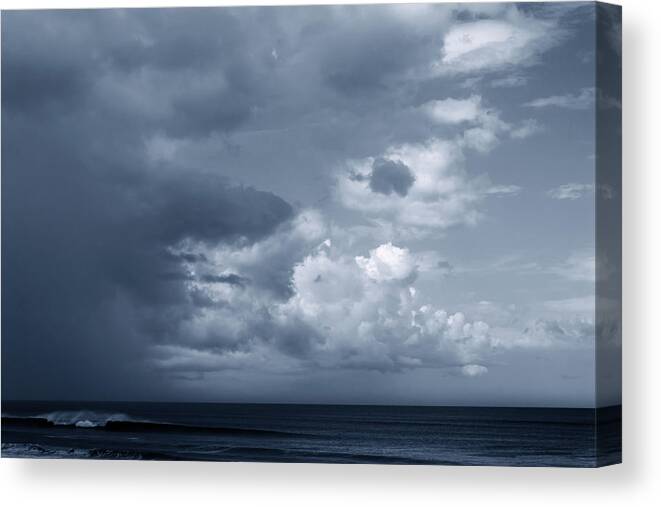 Storm Canvas Print featuring the photograph Storm Clouds Over Ocean #2 by Paul Rebmann