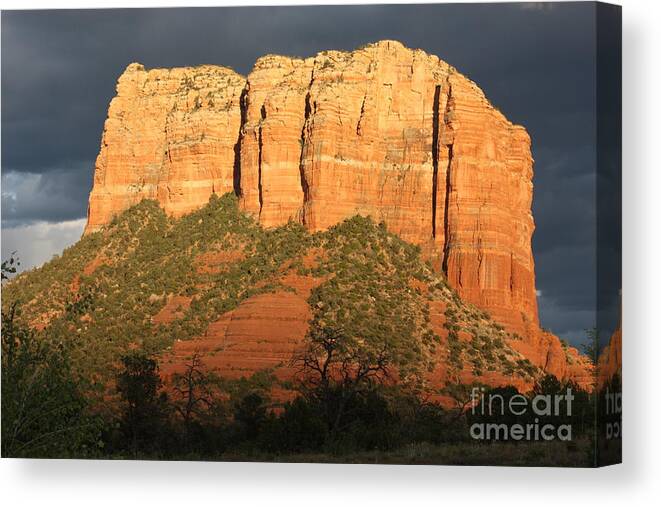 Arizona Canvas Print featuring the photograph Storm Clouds over Sedona by Carol Groenen