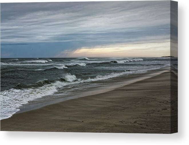 Atlantic Ocean Canvas Print featuring the photograph Storm off the coast by Steve Gravano