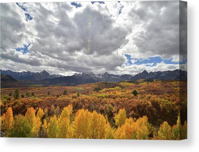 Colorado Canvas Print featuring the photograph Stormy Sky over Dallas Divide by Ray Mathis