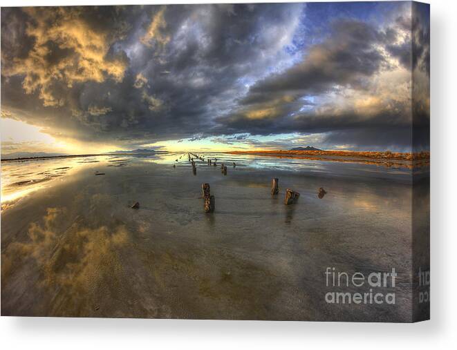 Great Canvas Print featuring the photograph Stormy Sunset by Spencer Baugh