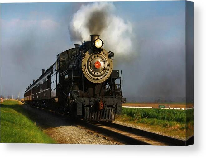 Train Canvas Print featuring the photograph Strasburg Locomotive by Lori Deiter