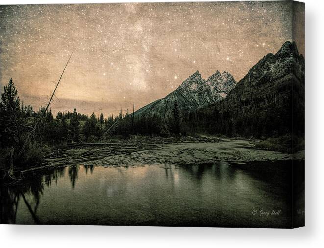 Night Photography Canvas Print featuring the photograph String Lake Trail With Filter by Gerry Sibell