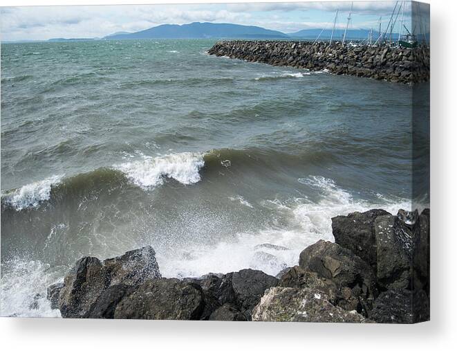 Strong Winds At Zuanich Point Canvas Print featuring the photograph Strong Winds at Zuanich Point by Tom Cochran