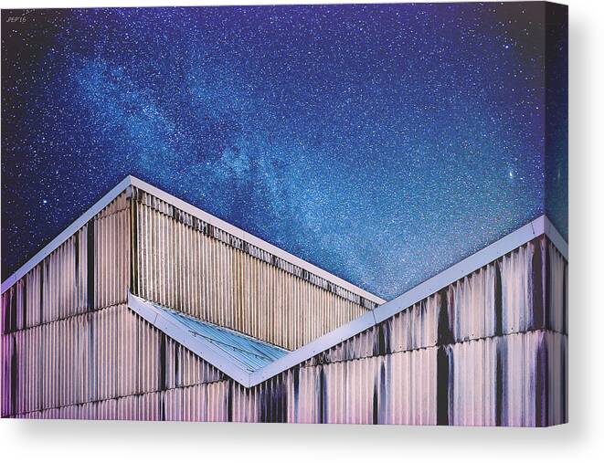 Stars Canvas Print featuring the digital art Structure And Stars by Phil Perkins