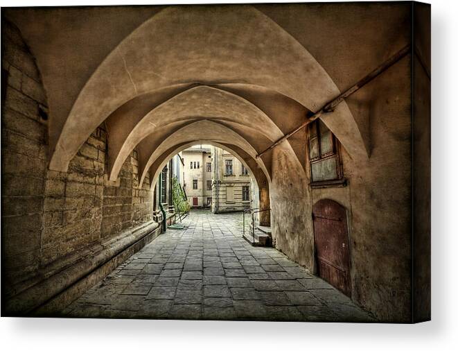 Passage Canvas Print featuring the photograph Stuck in the Middle by Evelina Kremsdorf