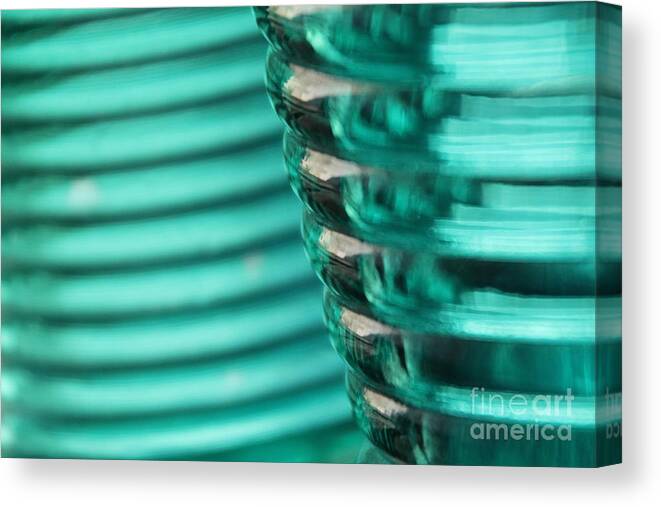 Green Canvas Print featuring the photograph Studies in Glass ...Bottles by Lynn England