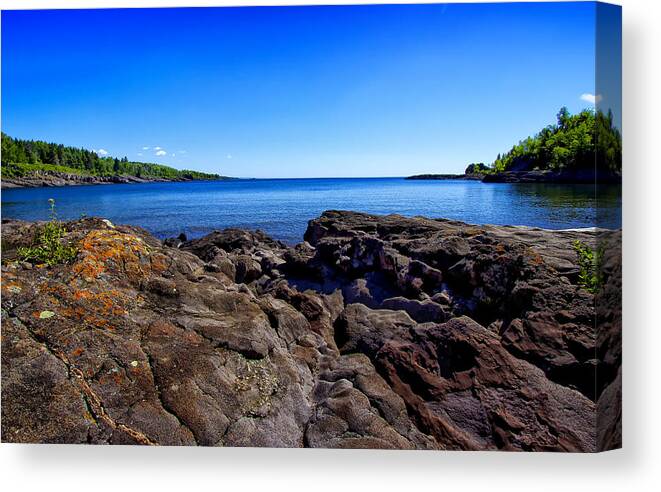 Sugarloaf Cove Minnesota Canvas Print featuring the photograph Sugarloaf Cove From Rock Level by Bill and Linda Tiepelman