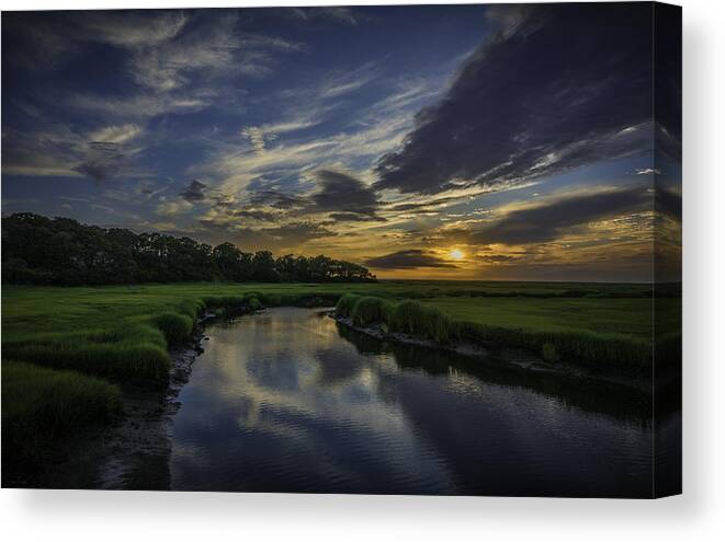 Sunset Canvas Print featuring the photograph Summer Lushness by Mary Clough