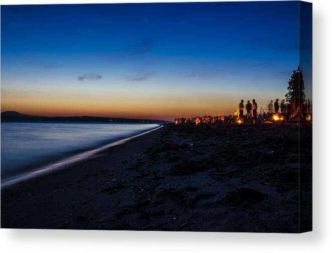Freedom Canvas Print featuring the photograph Summer Night at the Beach by Pelo Blanco Photo