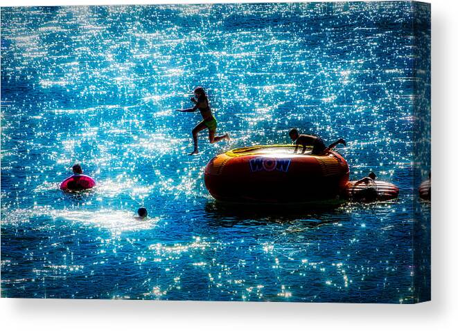 Childhood Canvas Print featuring the photograph Summer Splash by Steph Gabler
