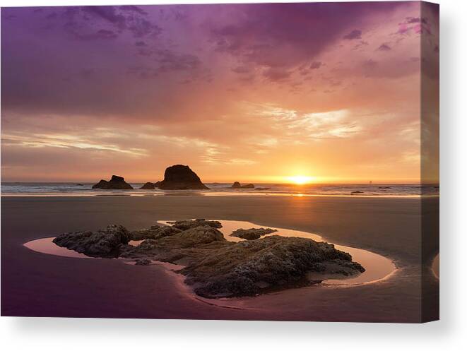 Canon Canvas Print featuring the photograph Summer Sunset by Jon Ares