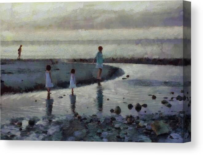 Flotsam Canvas Print featuring the photograph Summertime at the beach by Jeff Folger