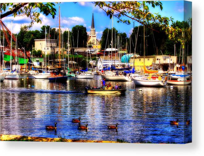 Mamaroneck Canvas Print featuring the photograph Summertime On The Harbor by Aurelio Zucco