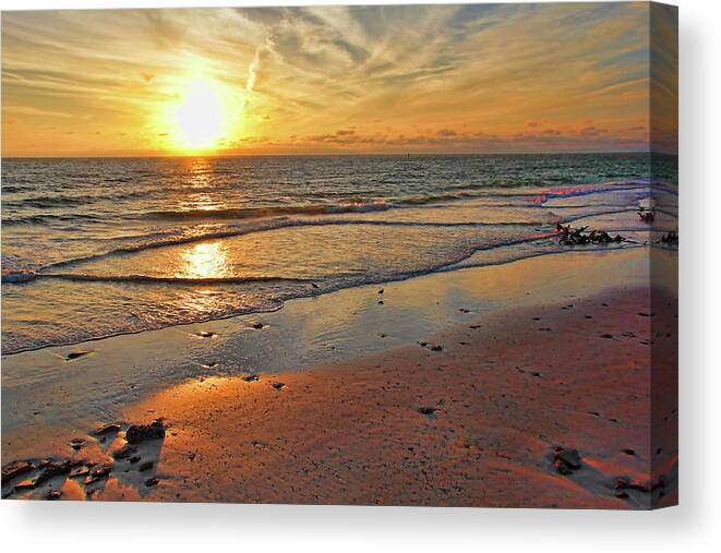 Beach Canvas Print featuring the photograph Sun Glow by HH Photography of Florida