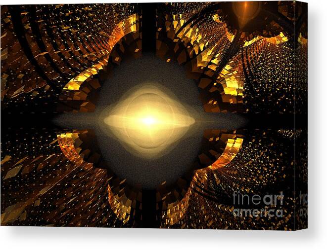 Apophysis Canvas Print featuring the digital art Sun Particle Ships by Kim Sy Ok