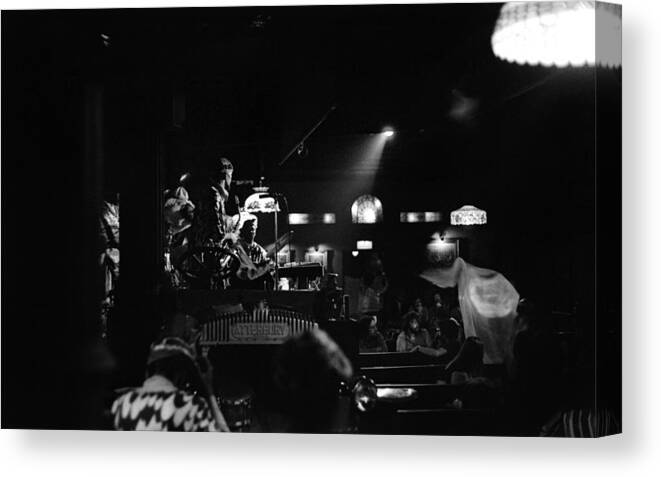 Jazz Canvas Print featuring the photograph Sun Ra Arkestra at the Red Garter 1970 NYC 20 by Lee Santa