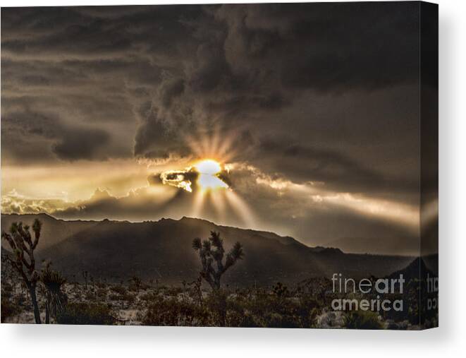 Sunset Canvas Print featuring the photograph Sun Rays by Mark Jackson