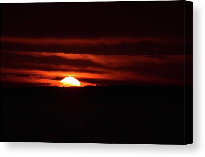 Abstract Canvas Print featuring the photograph Sun Rising Above The Horizon by Lyle Crump