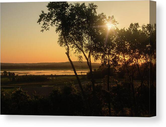 Galena Canvas Print featuring the photograph Sun Sets on the Backwaters by Joni Eskridge