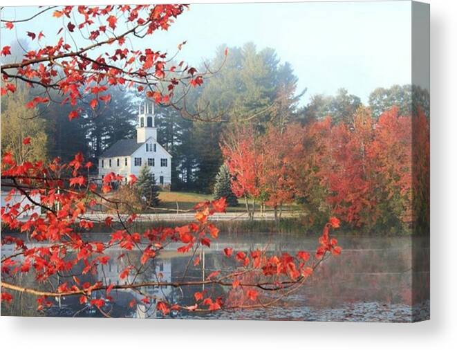 New England Canvas Print featuring the photograph Sunday Morning by Carolyn Mickulas