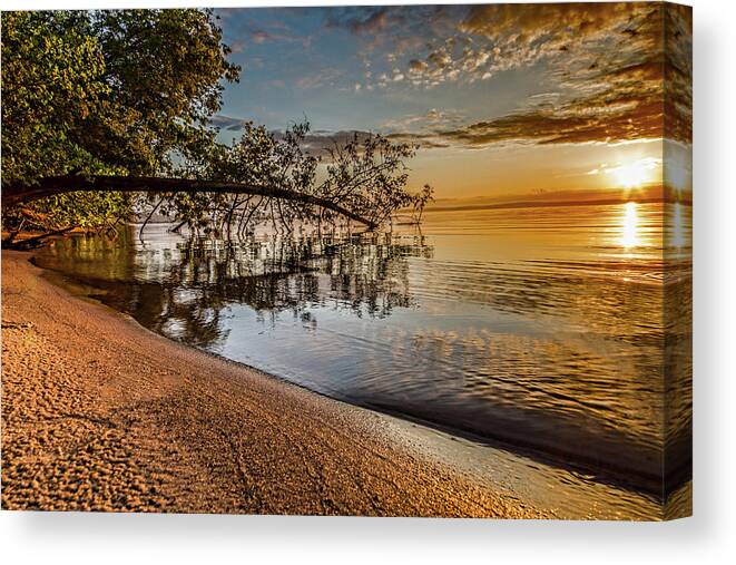 Higgins Lake Canvas Print featuring the photograph Sunday Sunrise by Joe Holley